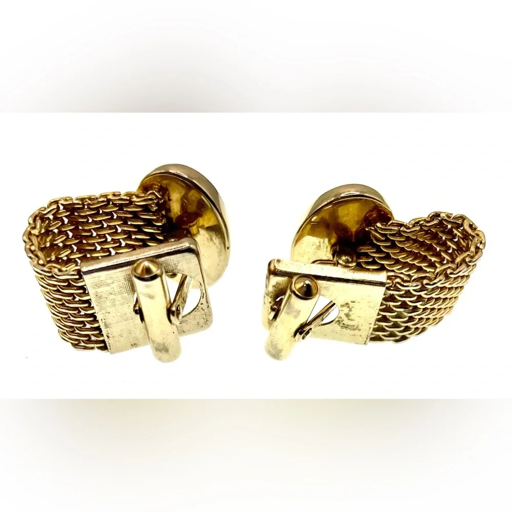 Vintage Signed Destino Gold Tone Wraparound Cufflinks